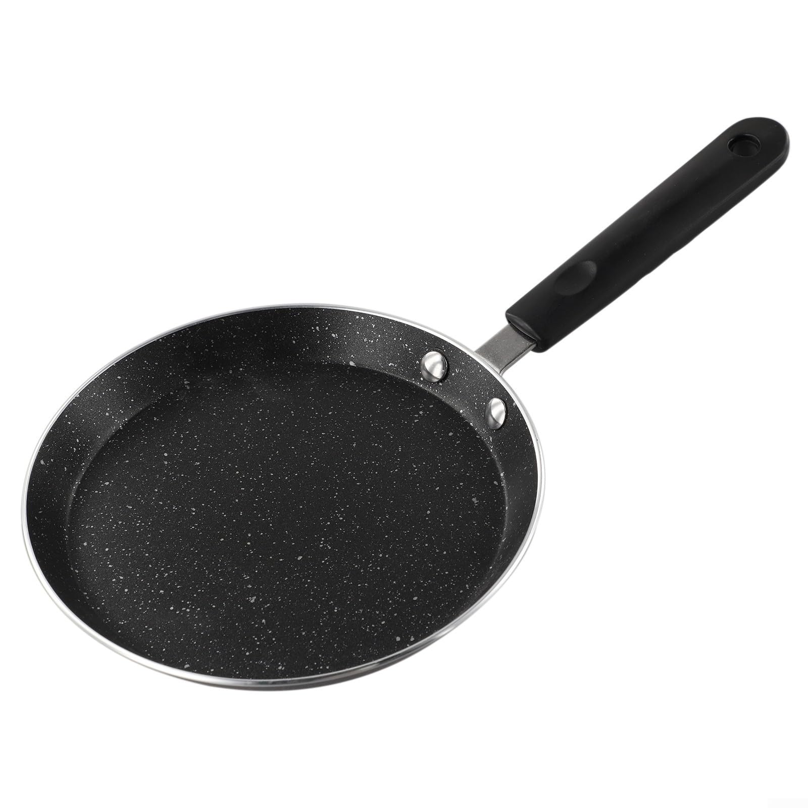EpheyFIF Non Crepe Pan for Pancakes, Omelettes, and More 18cm Diameter, Even Heat Distribution, with Stay-Cool Handle for Gas and Induction Cookers(Black)