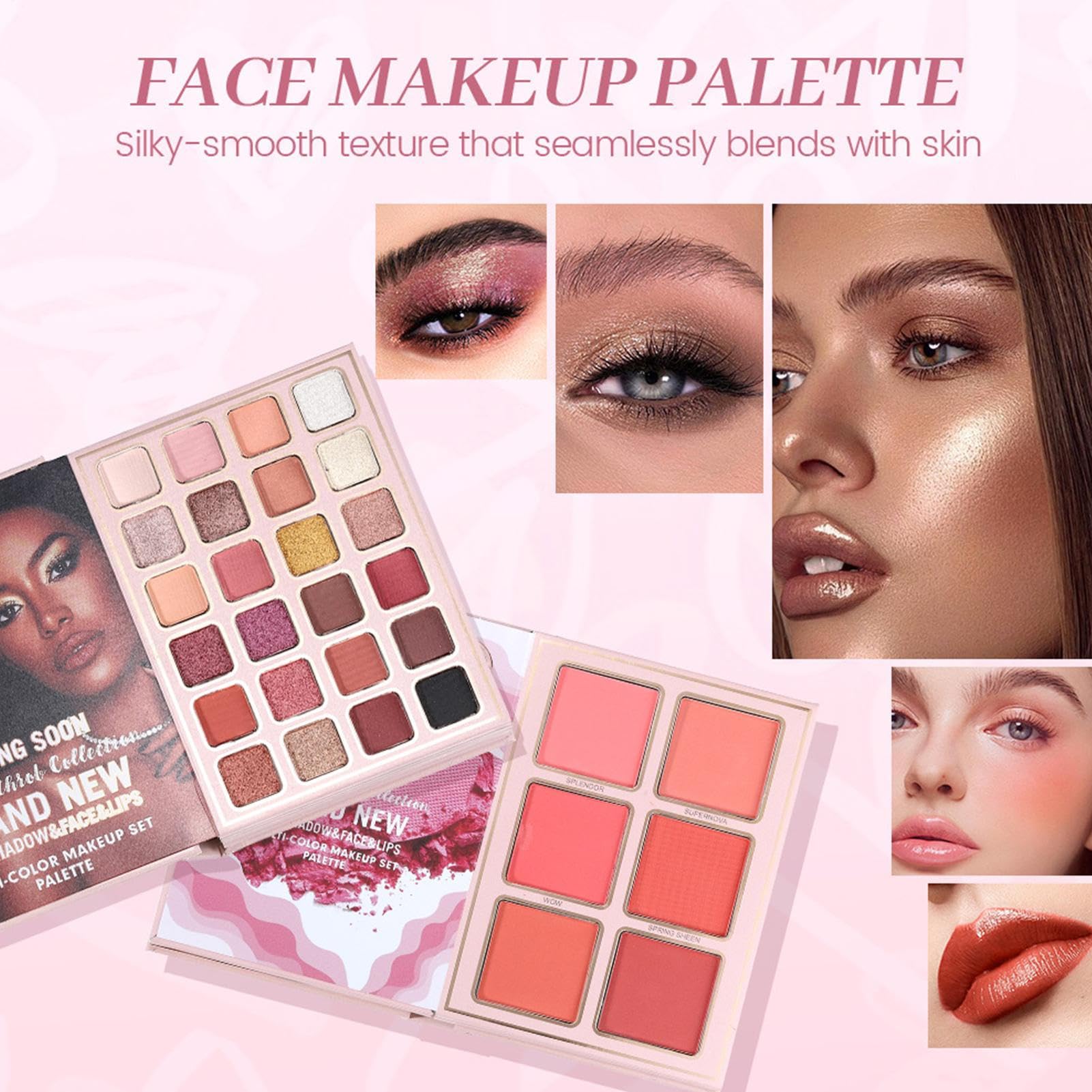 Palette Trucco a Libro Trucco Viso | Blush Naturale Per Donne Studentesse Viaggiatrici Professioniste Sposate Trucco Quotidiano Feste Matrimonio Viaggio