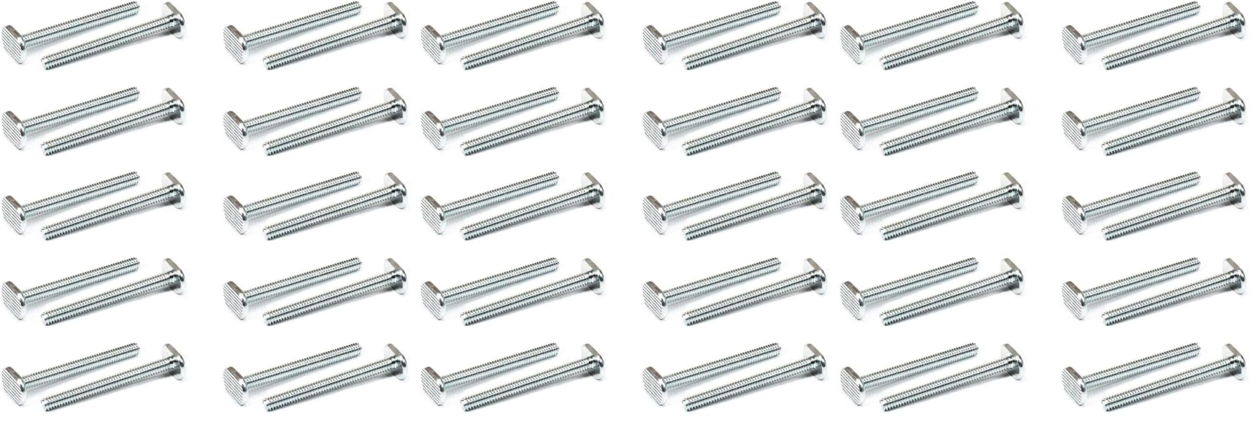 POWERTEC 1/4"-20 T Track Bolts - 60 Pack, 2-1/2 Inch Long T Slot Bolts for Universal T Track, Accessories for Woodworking Jigs and Fixtures