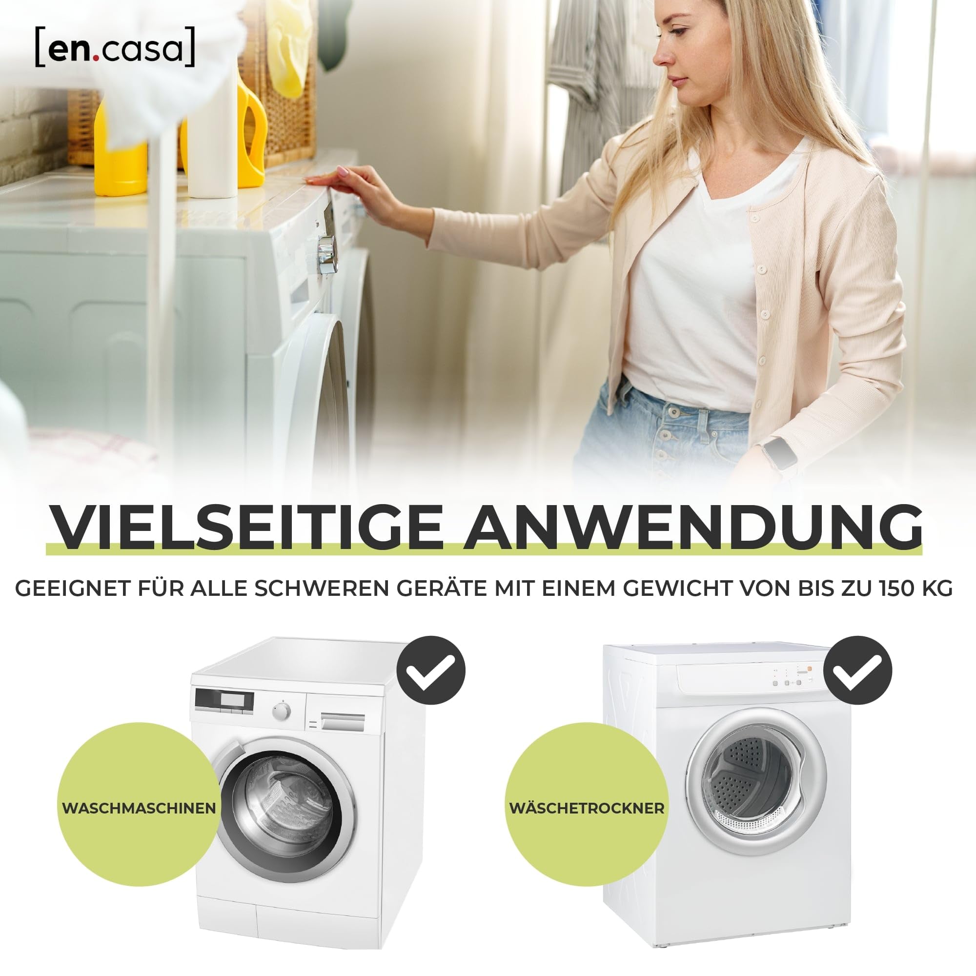 [en.casa] Waschmaschinen Untergestell Comfortixx mit Schublade Waschmaschinen-Unterschrank 63 x 54 x 31 cm Podest bis 150 kg gummierte Füße Stahl Schwarz