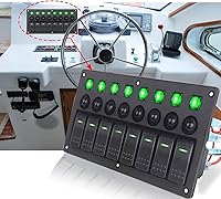 Vista 4 de Panel de interruptor basculante de 8 bandas para barco, panel de interruptores marinos, impermeables, con disyuntor, panel de interruptor