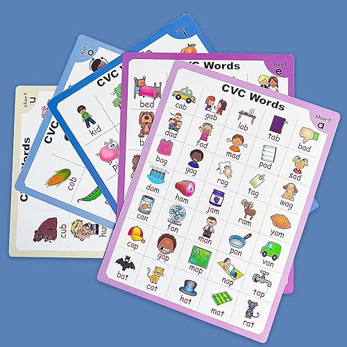 Miniatura 6 de Lilias Póster CVC A4, tabla de palabras CVC para niños, constructores de palabras CVC, juguetes de aprendizaje, suministros de aprendizaje para
