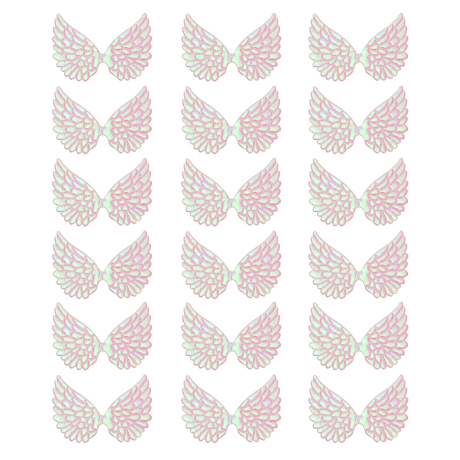 Alas de ángel para manualidades apliques rosa con purpurina adornos de tela para coser