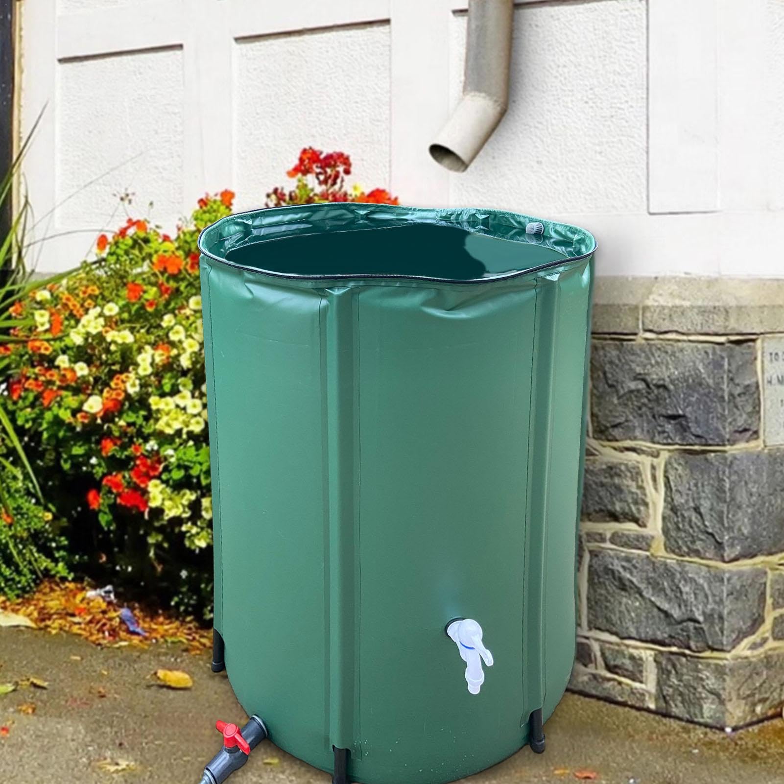 Depósito de agua de lluvia, depósito de agua de lluvia, colector de agua | de lluvia de 100 a 750 l de capacidad, tanque de depósito para el hogar, jardín, limpieza de vehículos, instalaciones
