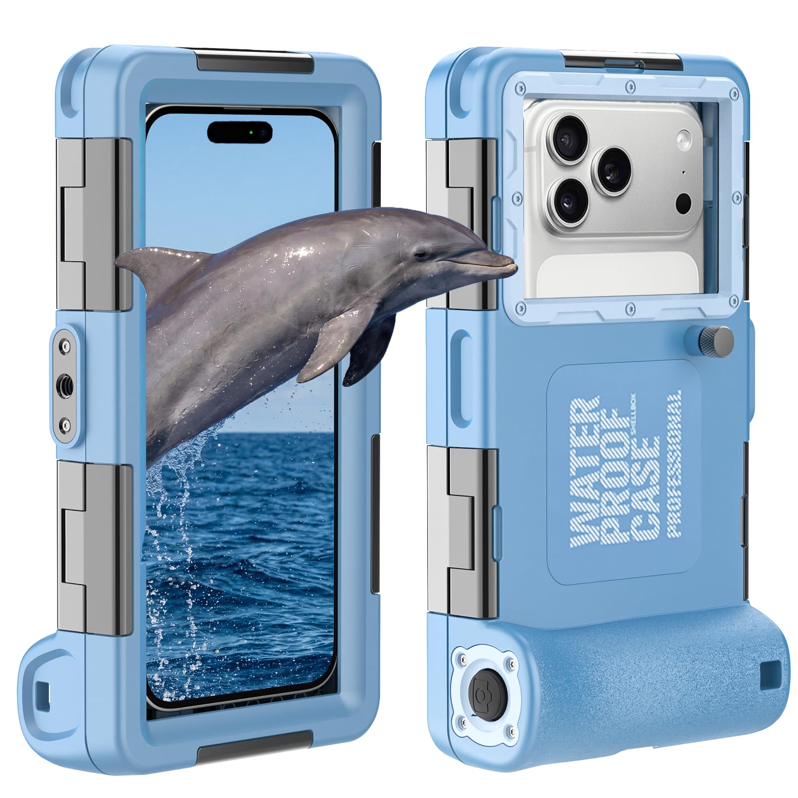 Underwater Snorkeling Diving Phone Case, Waterproof Phone Case for iPhone 16/15/14/13/12/11Pro Max/XR/XS for Samsung Galaxy S24/S23/S22/S21,Universal