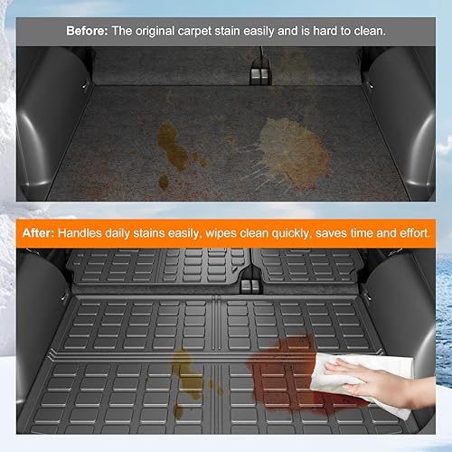 Miniatura 3 de powoq Revestimiento de carga compatible con Ford Escape 2020-2025, alfombrilla de carga para todas las estaciones, tapete de carga de elastómero