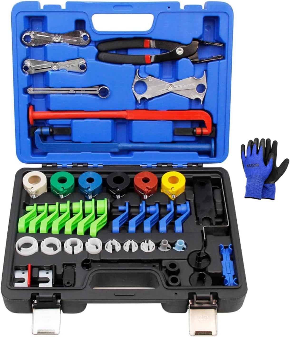 45pcs Master Quick Disconnect Tool Set Fuel Line Disconnect Tool Kit for Automotive A/C Fuel & Transmission Systems, Fuel Line Removal and Separator Tool Compatible with GM Ford Chrysler