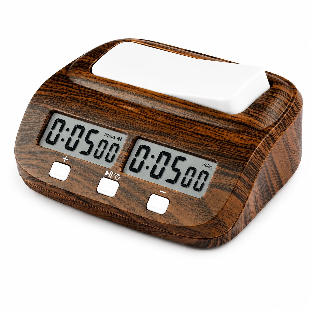 Horloge D'échecs Numérique Professionnelle, Minuteur Échec Electronique avec Compte à Rebours/Bonus/Retard, Pendule Echec Bois, Échiquier Electronique, pour Échecs, Jeu de Go et Gobang