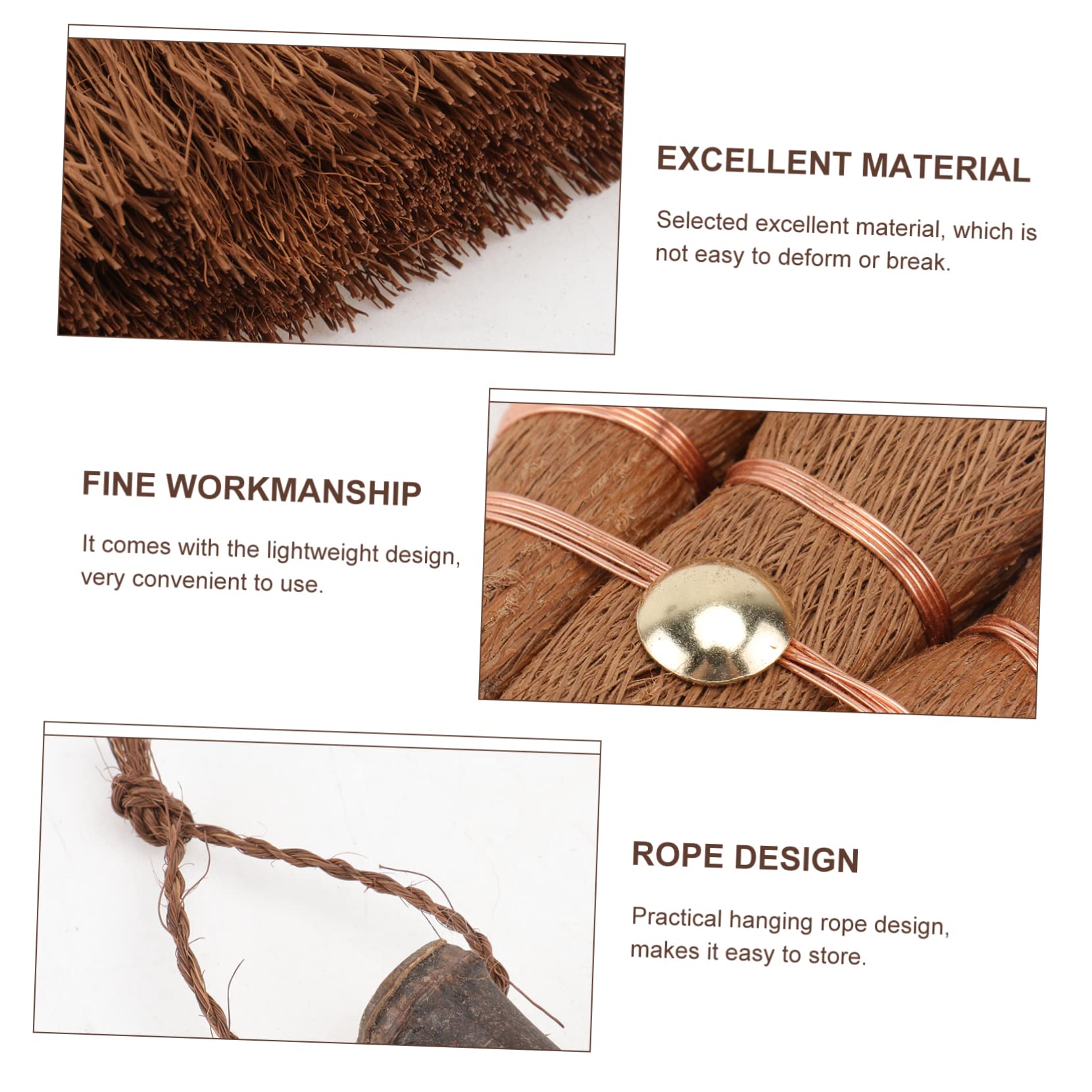 FOMIYES 3 Pcs Mini Brown Broom Adorable Broom Household Cleaning Tool Mini Palm Broom Useful Broom Delicate Corner Broom Small Palm Broom Mini Household Cleaning Broom Mini Shape Broom