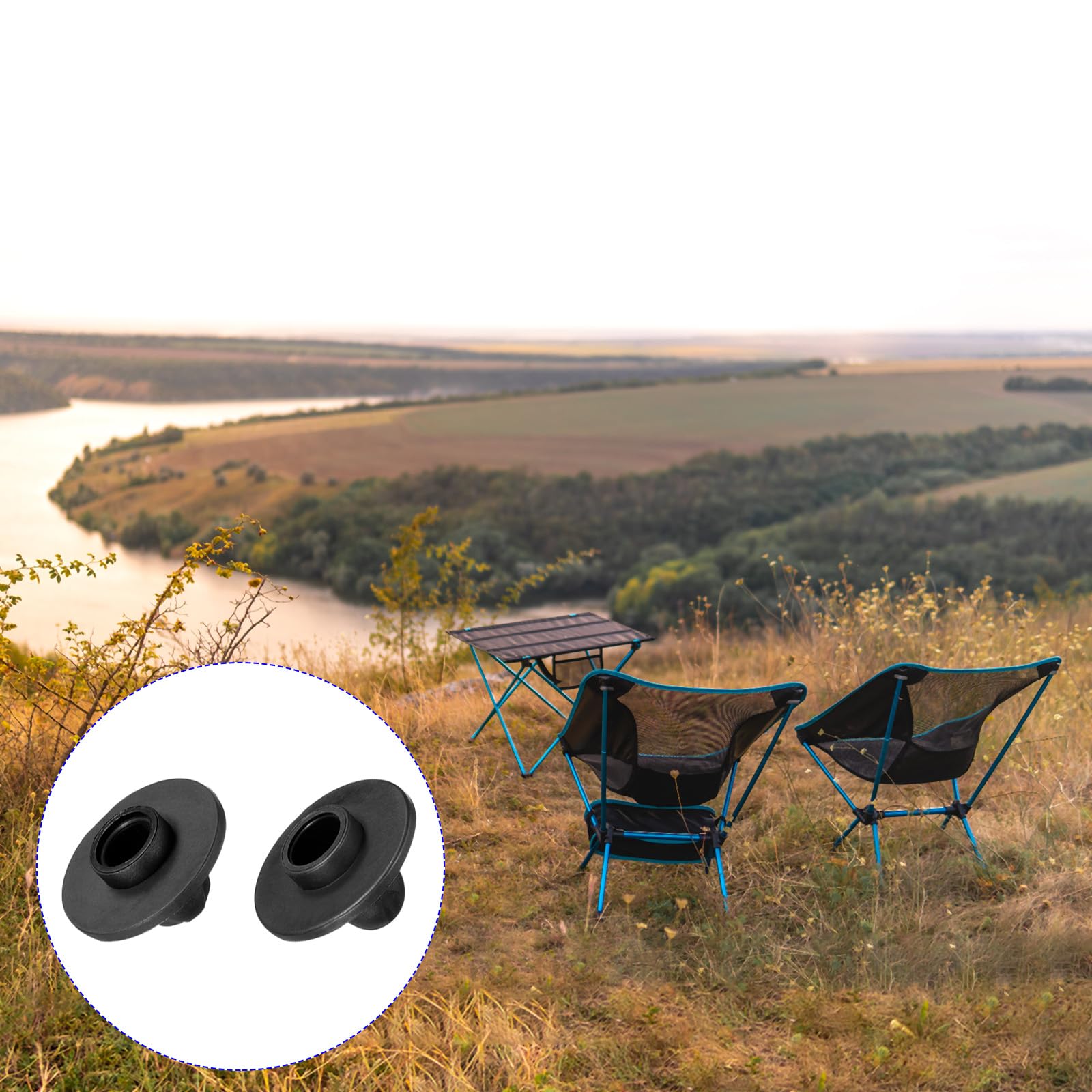 M METERXITY 8 Pack Camping Chair Foot - Non-slip Stool Feet Replacement, Apply to Camping/Fishing/Picnic (14mm, 15mm Tubing Dia) - Image 3