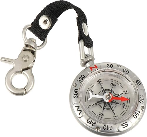 Wakauto 1 llavero de brújula brújula llavero de regalo de graduación, llavero de brújula vintage de senderismo brújula clip retro brújula de metal