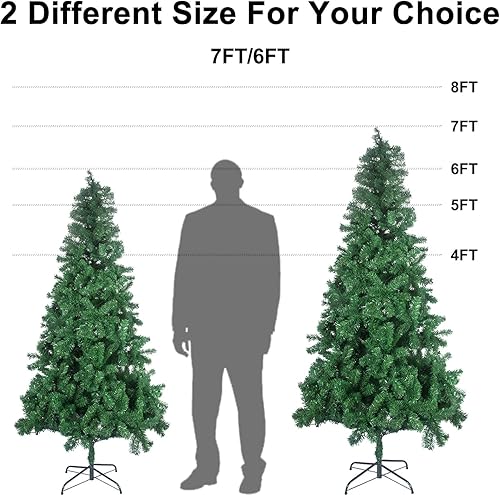 Miniatura 8 de Árbol de Navidad de 6pies - árbol de Navidad artificial, 850 puntas de rama para un aspecto frondoso, 3 secciones separables, soporte para árboles,