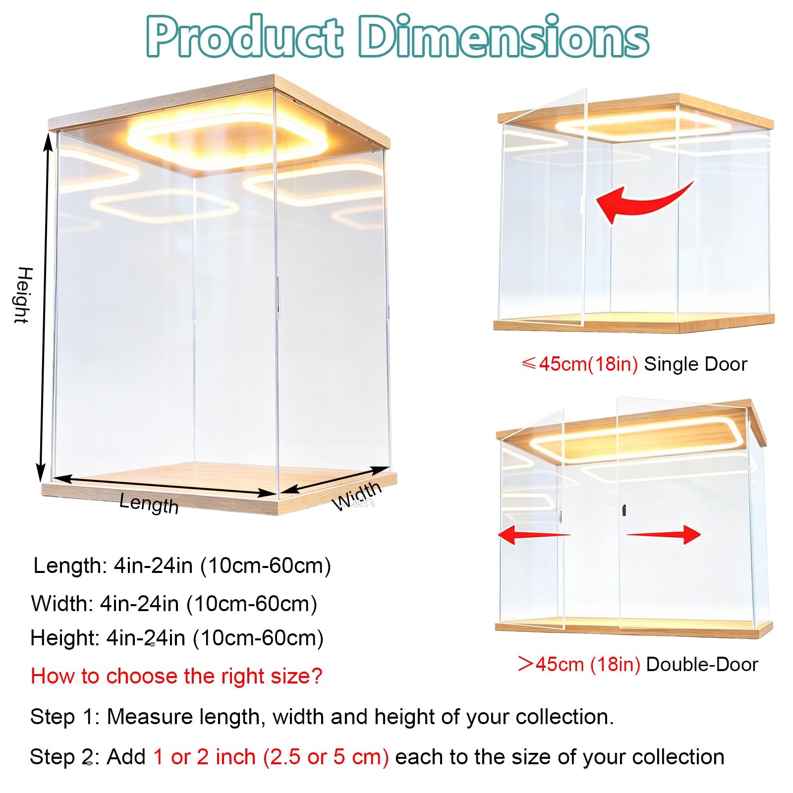 Teca Plexiglass Vetrina Espositiva In Acrilico Antipolvere – Espositore Trasparente Personalizzabile Per Action Figure E Giocattoli – Contenitore Di(30X30X35CM/12X12X14INCH)