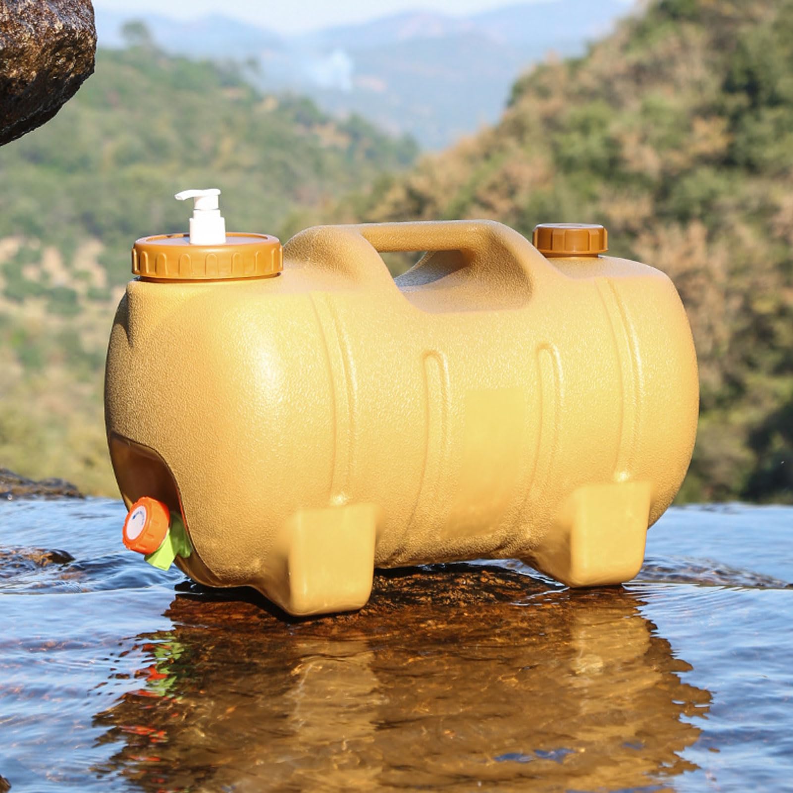 Camping Water Jug with Spigot 20L Capacity | Materiał PE klasy spożywczej, szczelna konstrukcja, przenośny do uprawiania turystyki pieszej, łatwa kontrola przepływu,