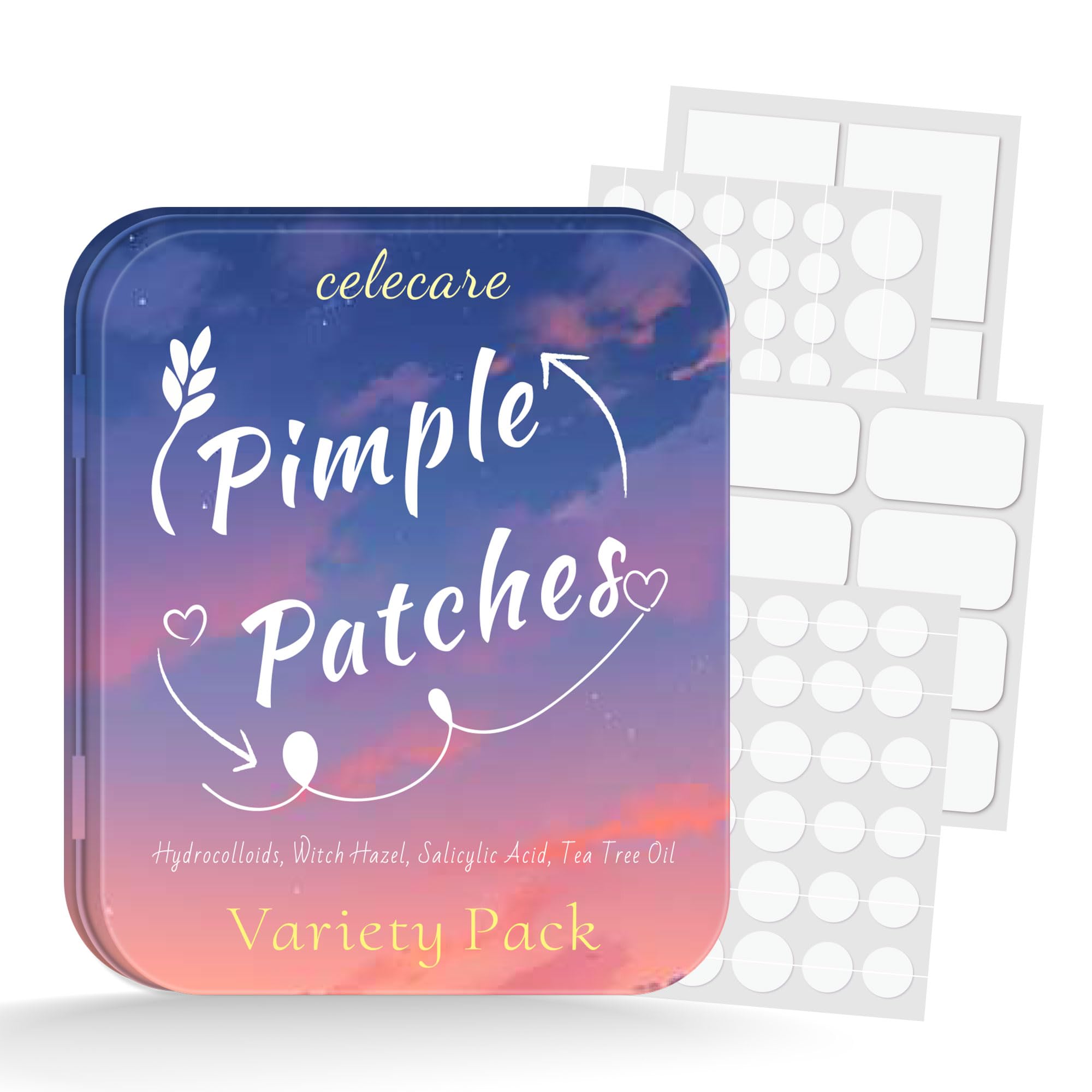 324pcs Acne patches,Pimple Patches Storage Boxes,Tea Tree Oil, Salicylic Acid-Large Pimple Patch for Face Acne Patches Large, Hydrocolloid Acne Dots for Acne - Zit Patches
