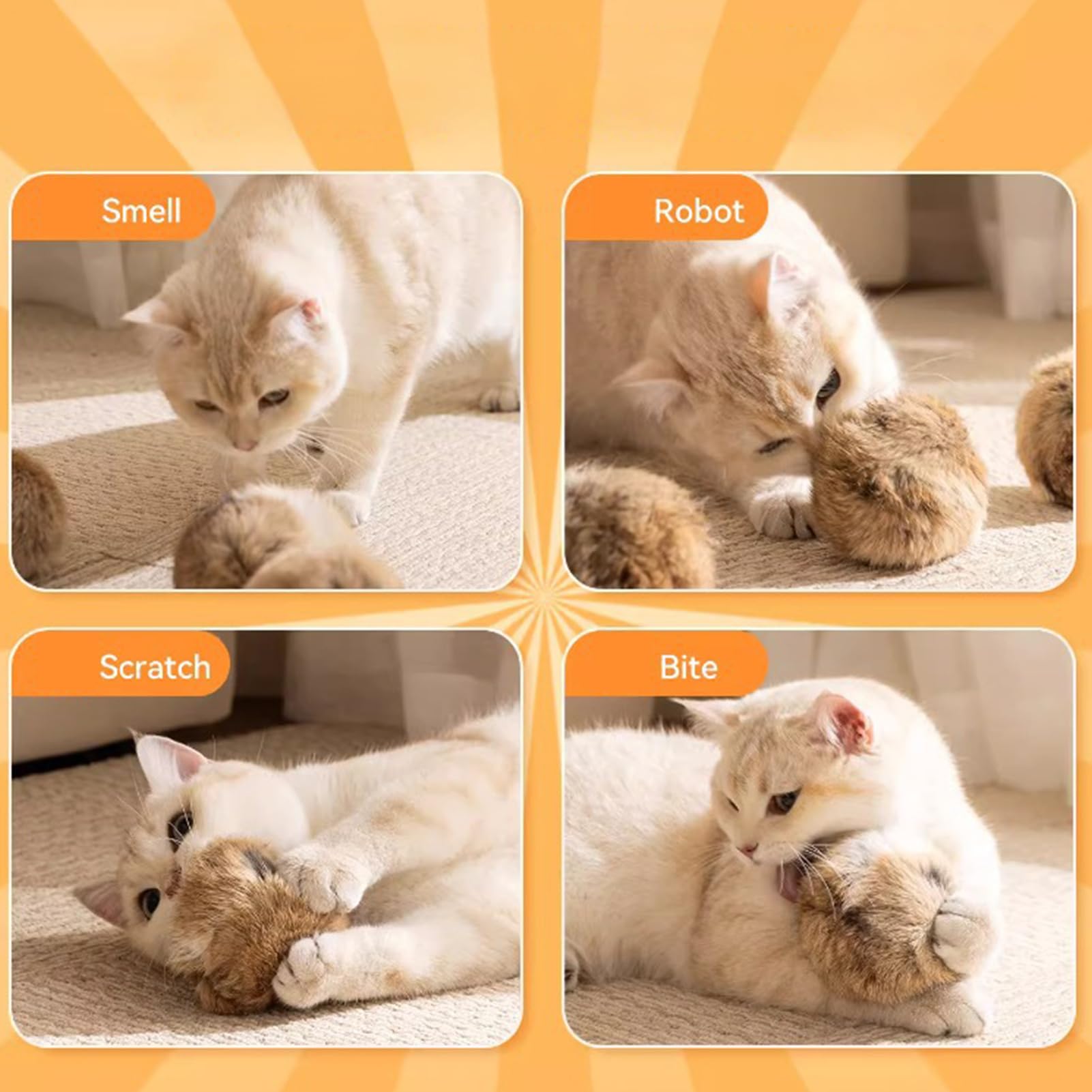 Juguete Interactivo Bola para Gatos Accesorios De Juego para Gatitos | Juguete Hierba Gatera Para Gatos Interior Para Dueños De Mascotas Amantes De Los Animales Hogar Oficina Dormitorio Salón