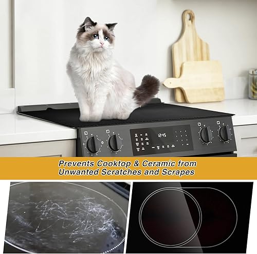 Miniatura 2 de KitchenRaku Cubierta para estufa de 20.8 x 24 pulgadas, cubiertas superiores de estufa para estufa eléctrica, protector de placa de vidrio de