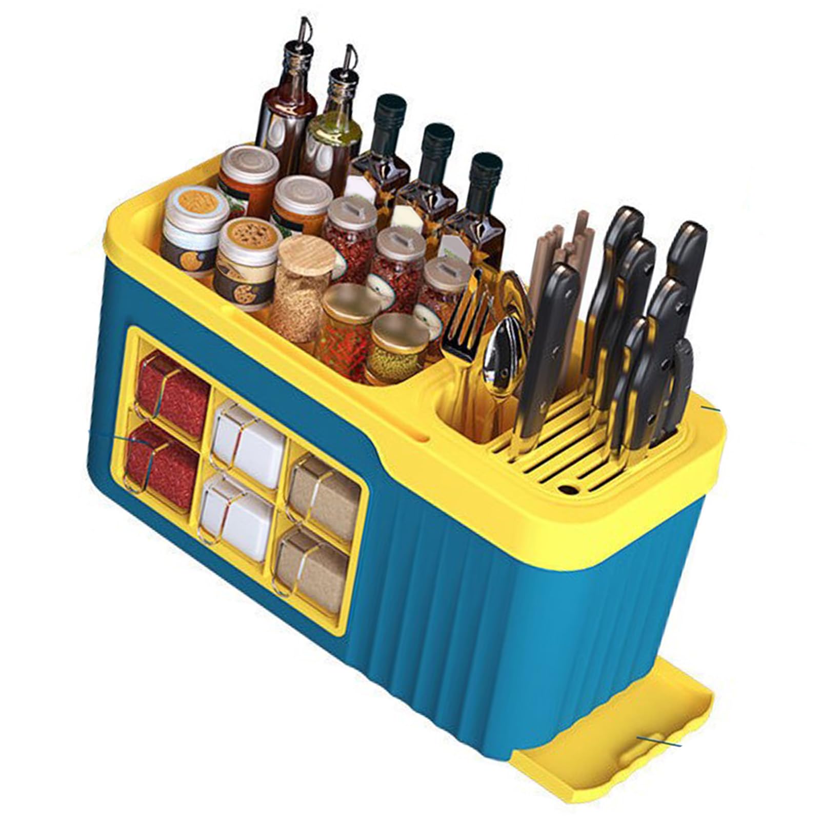 Scatola portabottiglie per condimenti, scatola portaoggetti in plastica per condimenti Portautensili da cucinas multifunzionale per uso domestico in cucinas