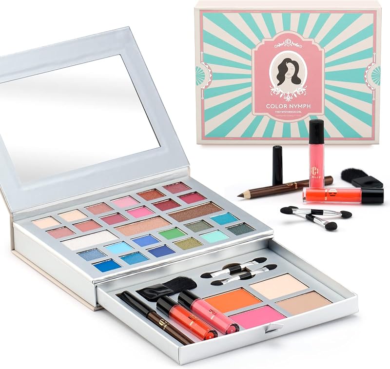 Makeup Kit for Teens Girls Beginners Travel Make up Set Green | All-in-One Makeup Palette for Eyes, Cheeks & Lips, Gentle Formula Daily to Party Versatile, Great for Birthday & Holiday Gift