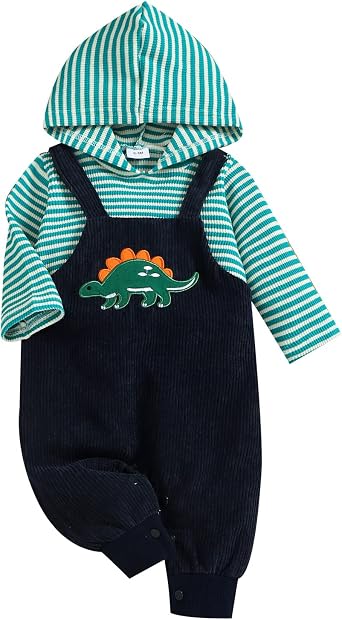 Baby Boy Girl Clothes Long Sleeve Outfits Fall/Winter Baby Romper Ribbed Hoodie Clothing