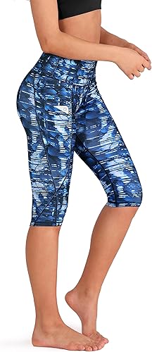 Miniatura 233 de ODODOS - Leggings tipo capri de mujer, no se traslucen y modelan el abdomen, con cintura alta y bolsillos; para hacer yoga, atletismo, ejercicio