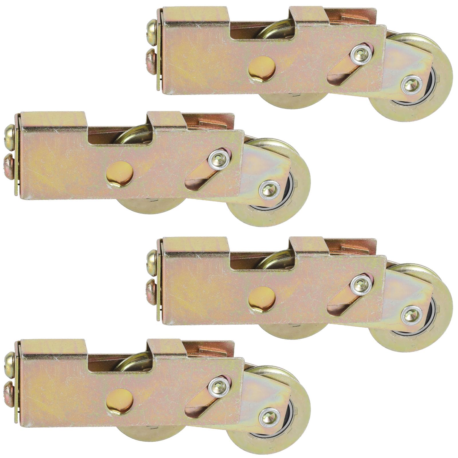 4Pcs Sliding Patio Door Rollers 1-1/4inch Tandem Roller Wheel Ball Bearing Glass Door Roller Replacement Load Bearing 330lbs