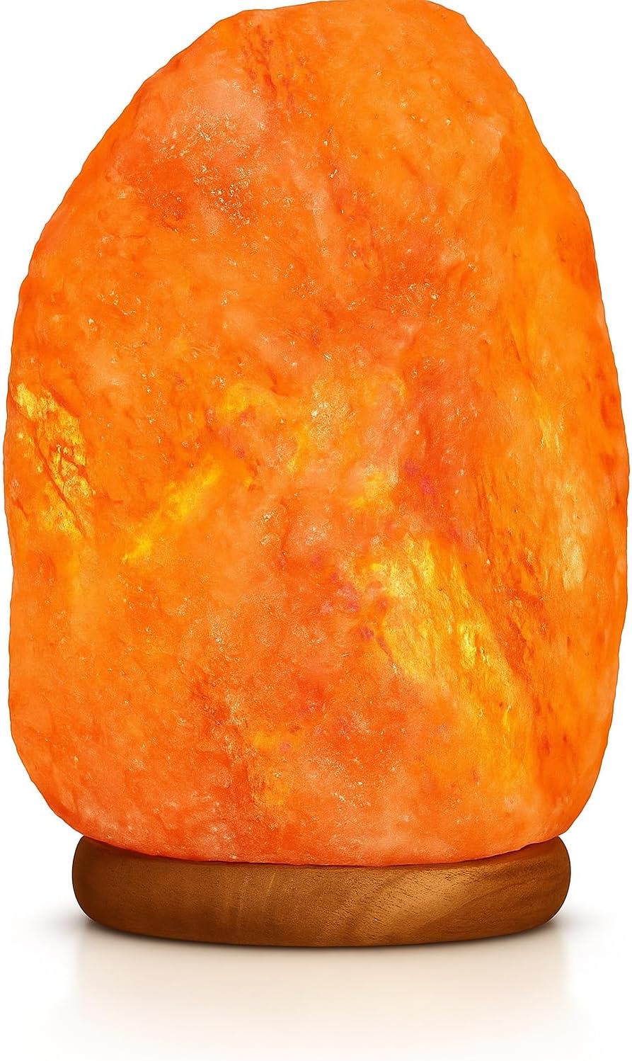 Needs&Gifts Himalayan Salt Lamp with Dimmer Cord and 2 Bulbs, Natural Crystal Rock Lamp for Relaxing Warm Light, Handcrafted from Himalayan Pink Salt 7-11LB