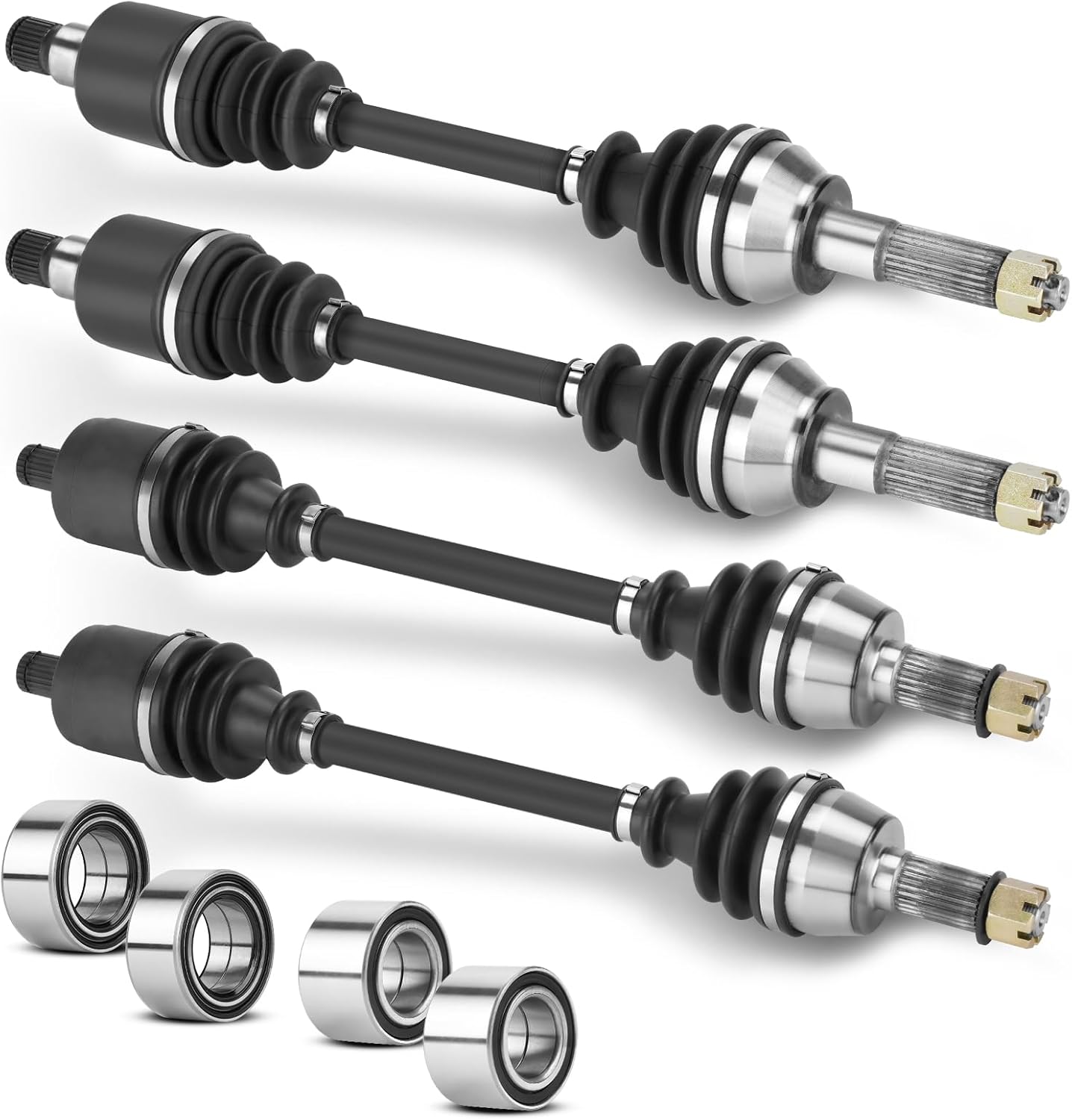 Rear & Front CV Axle with Wheel Bearings Set for Polaris RZR 800 2008-2014 EPS/LE, NOT FITS RZR S 800, RZR 4 800, Direct for 1332884 1332440 Left/Right Drive Shaft