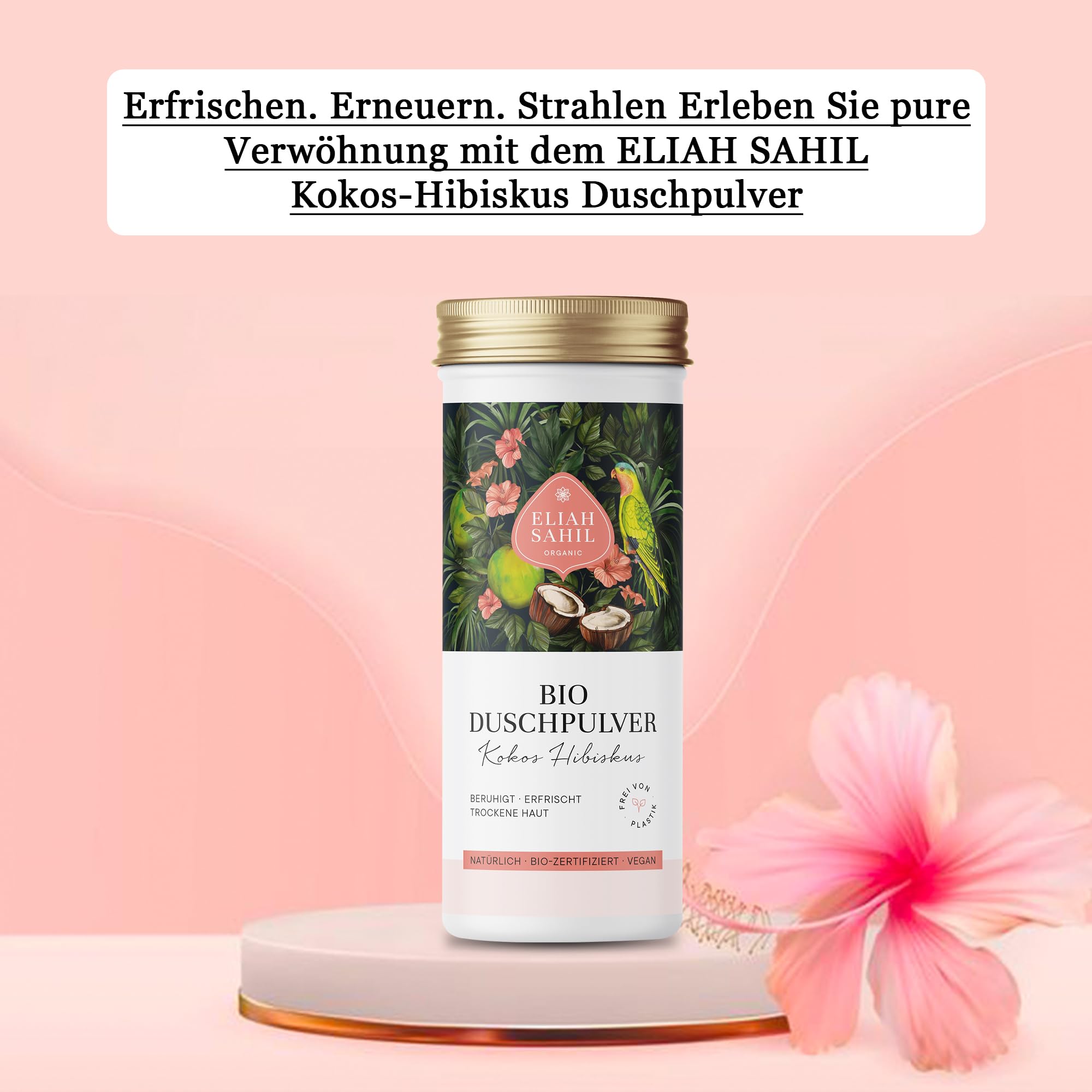 Eliah Sahil Organic - Doccia in polvere - Cocco Ibisco - 90 g