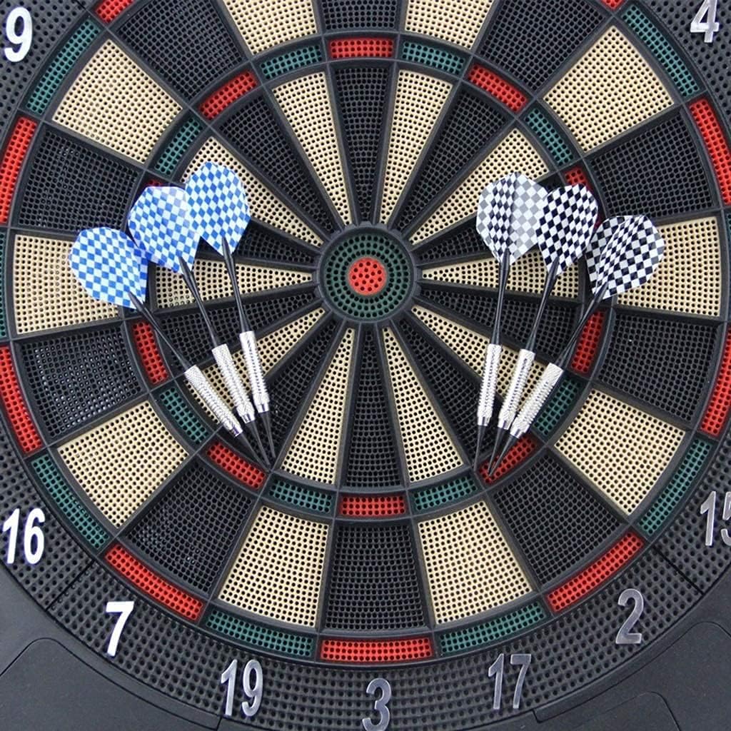 Electronic Dart Board, 17 Inch Dart Board Set with Cabinet, Electronic Soft Tip Dartboards Game Room Dart Board Set LCD Display with 6 Darts
