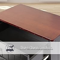 Vista 6 de Betterhood - Armario de basura inclinable de 10 galones, de madera, independiente, clasificador de ropa, armario de reciclaje con cajón escondido