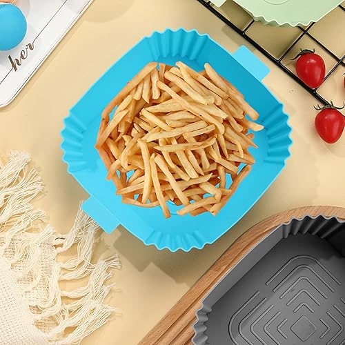 Miniatura 6 de Paquete de 3 forros de silicona para freidora de aire olla de 75 pulgadas para freidora de aire de 4 a 7 cuartos de galón forro de freidora de aire