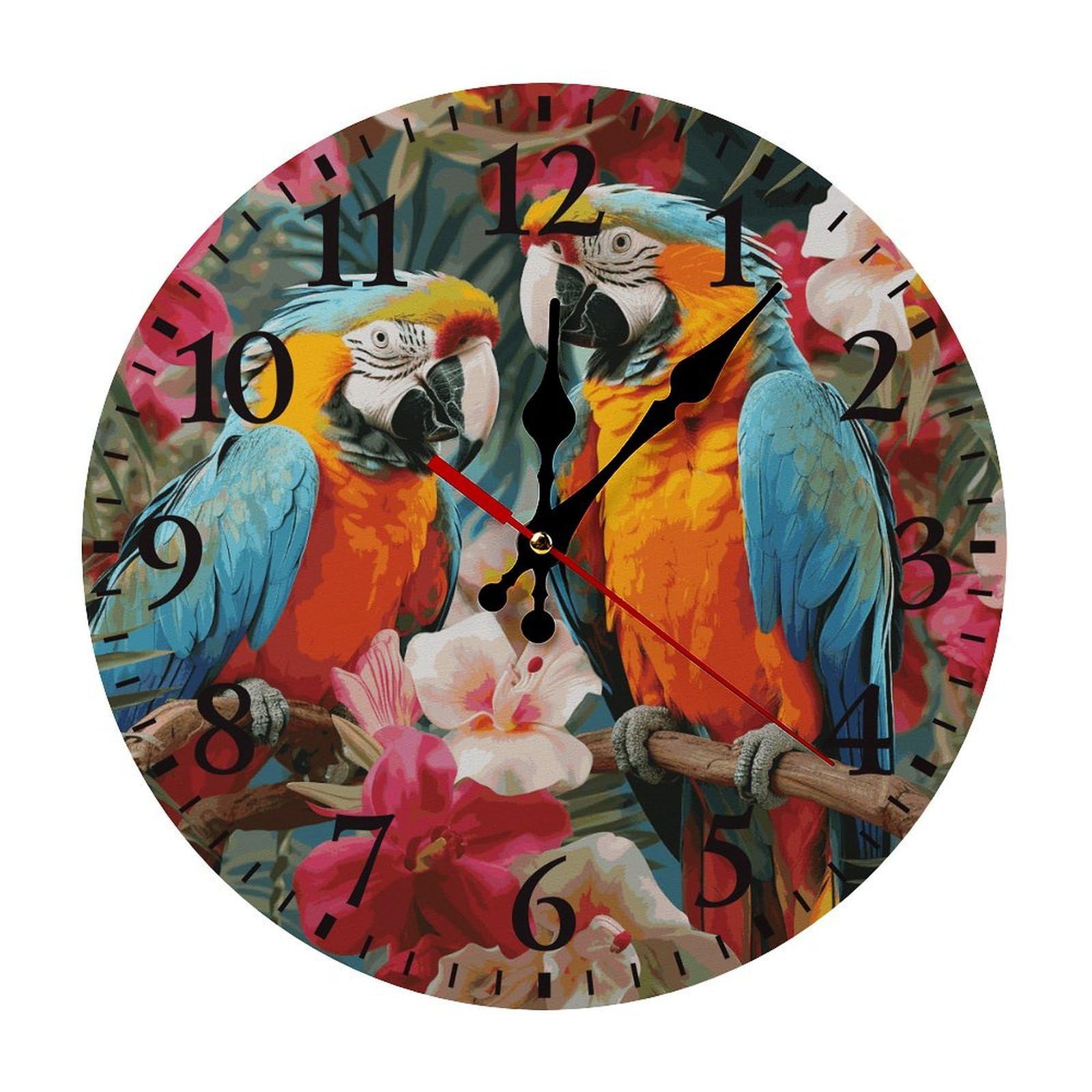 Horloge murale silencieuse tropicale 30cm pour chambre et salon