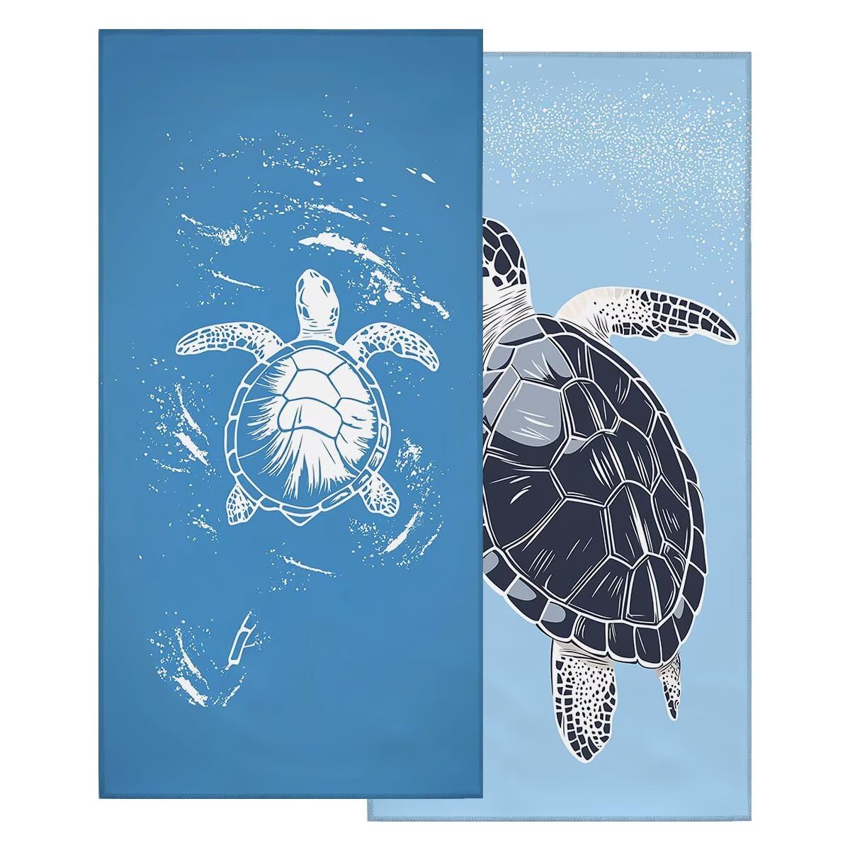 Serviette de Plage XXL 70x140 cm, Lot de 2 Serviette de Bain Microfibre, Anti Sable Serviettes Plage, Séchage Rapide Drap de Bain pour Homme Femme, Portable Fine Serviettes pour Fitness (Simple) -4937