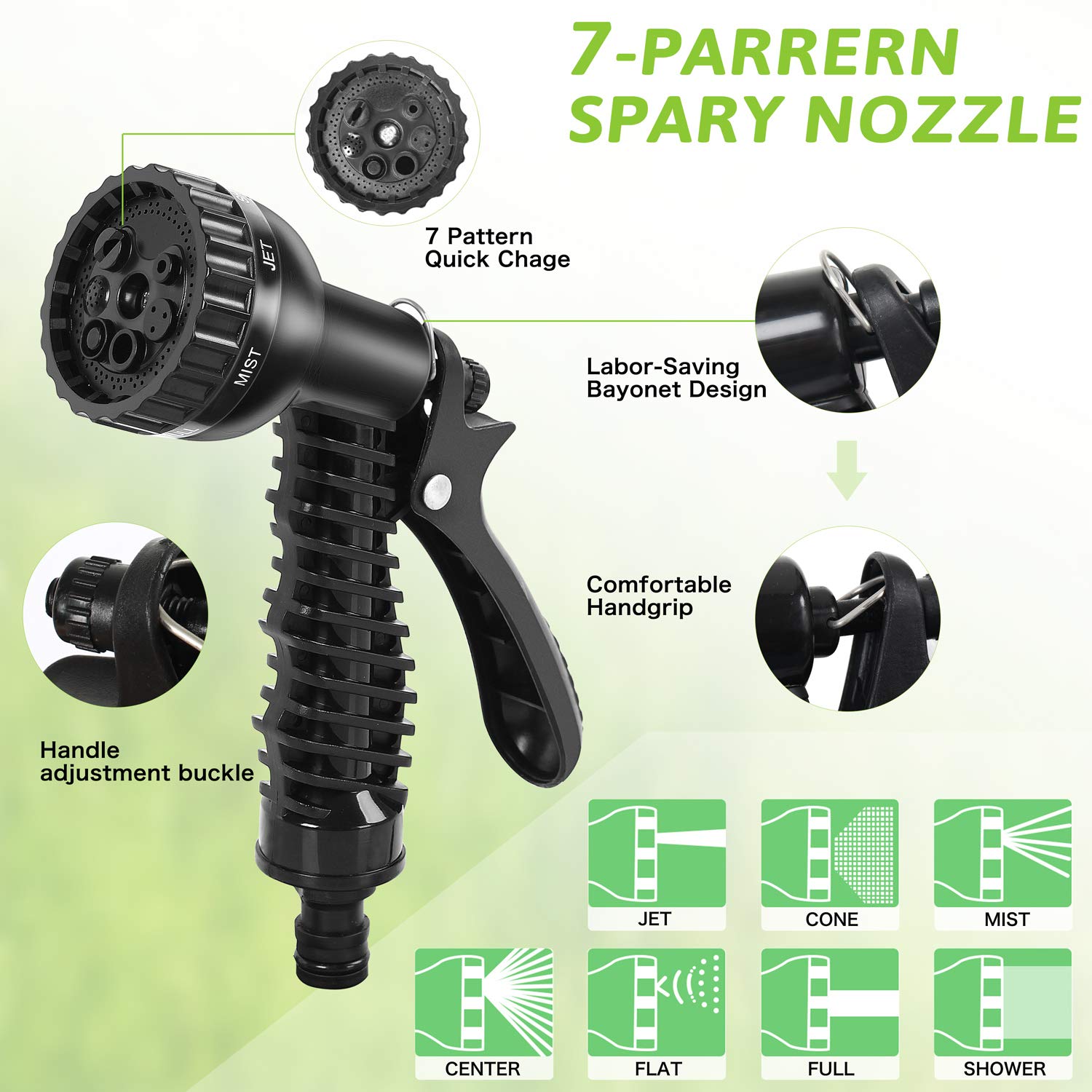 Buy GRANDMA SHARK Garden Hose 15m, 50 FT Hose Pipes with 7 Modes Water