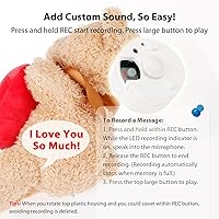 Vista 5 de EKSEN Mini grabadora de voz caja de voz de oso de peluche de 30 segundos dispositivo de grabadora de voz mensaje personalizado para animales