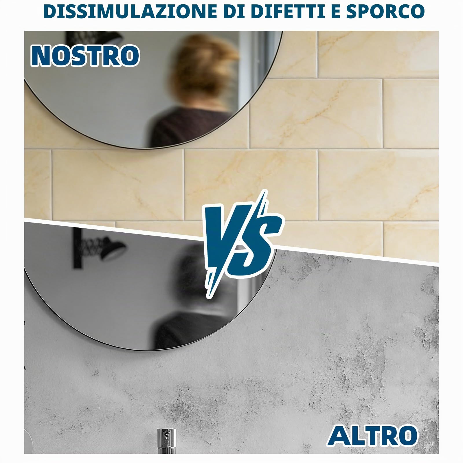 10 adesivi per piastrelle da cucina e mobili da bagno, impermeabili, 60 x 30 cm, motivo roccia Jinsha