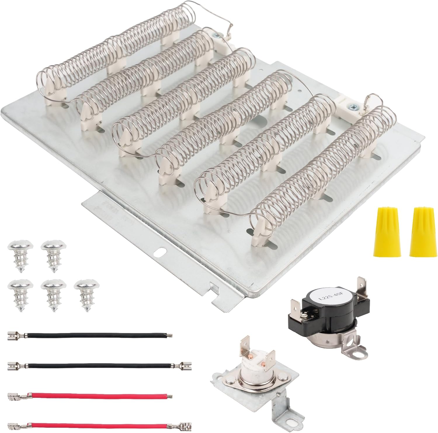 BlueStars ADE3LRGS171TW01 ADE3SRGS175TW01 ADE3SRGS173TW01 ADE4BRGS176TW01 ADE9RYS177TW01 Dryer Heating Element Kit for Speed Queen Dryers - Replaces 503978 964P3 61927 2304695, Include Thermal Fuse