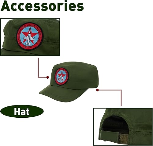 Miniatura 5 de Disfraz de piloto de caza para niños, traje de vuelo militar para niño y niña, disfraz de Maverick para niños de Halloween