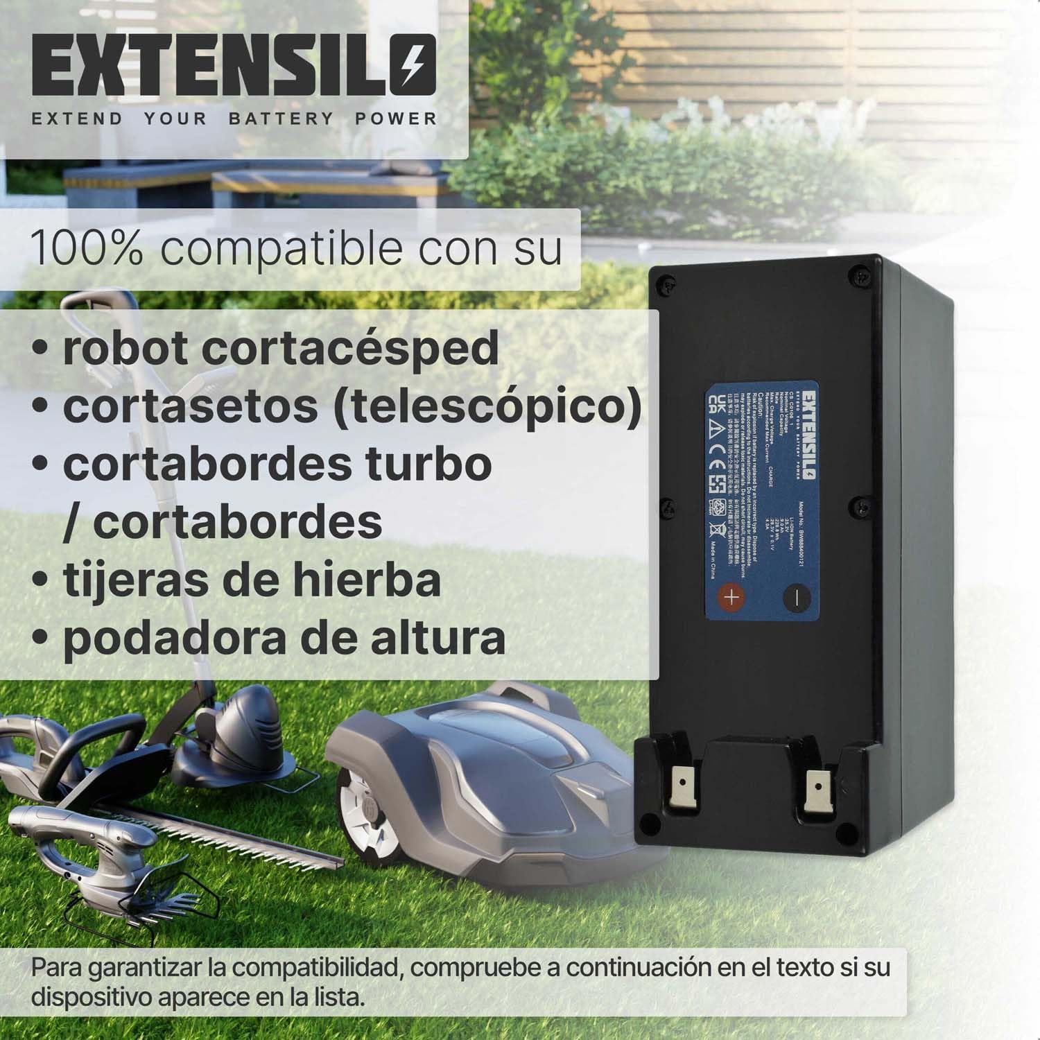 Batería reemplaza Zucchetti CSC0106, CSC0106/1, CS-C0106-1 para cortacésped 9000mAh 25,2V Li-Ion