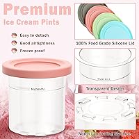 Vista 2 de Creami Deluxe Pints, for Ninja Creami Pint Containers, Ice Cream Container Reusable,Leaf-Proof Compatible NC301 NC300 NC299AMZ Series Ice Cream Maker
