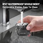 VIKICON® Des ombres pour les hommes : 2 IN 1 Razeur électrique portable pour le rasage du visage et de la barbe avec double lame flottante - Mini Razor pour les voyages & Utilisation à domicile - IPX7 imperméable USB-C Rechargeable rapidement - noir