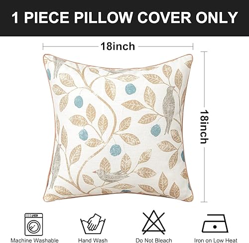 Miniatura 9 de VOGOL 1 funda de almohada decorativa lumbar, 12 x 20 pulgadas, diseño rústico de hojas rosas, funda de cojín cuadrada para sala de estar, sofá y