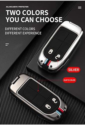 Miniatura 6 de ontto Funda de llavero inteligente con llavero de metal para llave de automóvil, funda de silicona para llave de automóvil, compatible con Jeep