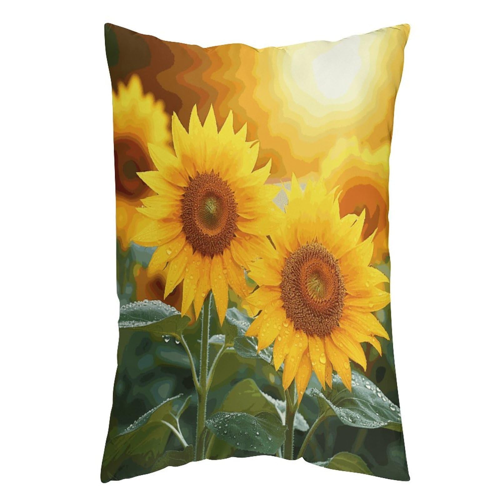 LDGSUPH Sunflower Flowers Pillow Cases Soft Pillowcase with Invisible Zipper Wrinkle Resistant Pillow Covers Breathable Removable Pillow Protector for Bed Sofa Car 20"x30"