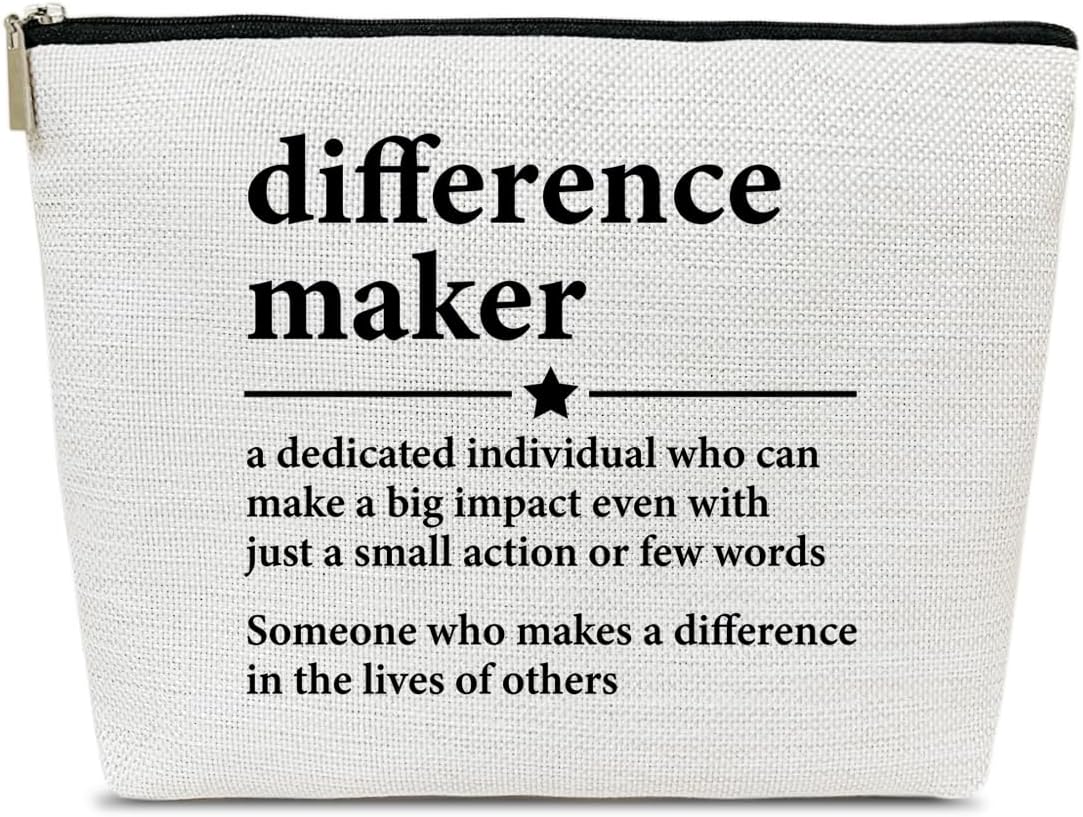 Difference Maker Gift Makeup Bag, Thank You Appreciation Retirement Gifts for Boss Lady Mentor Teacher Leader Coach Coworkers, Difference Maker Cosmetic Bags for Purse