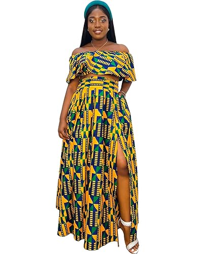 Womens African Print Skirt Top Set Tradition Clothing