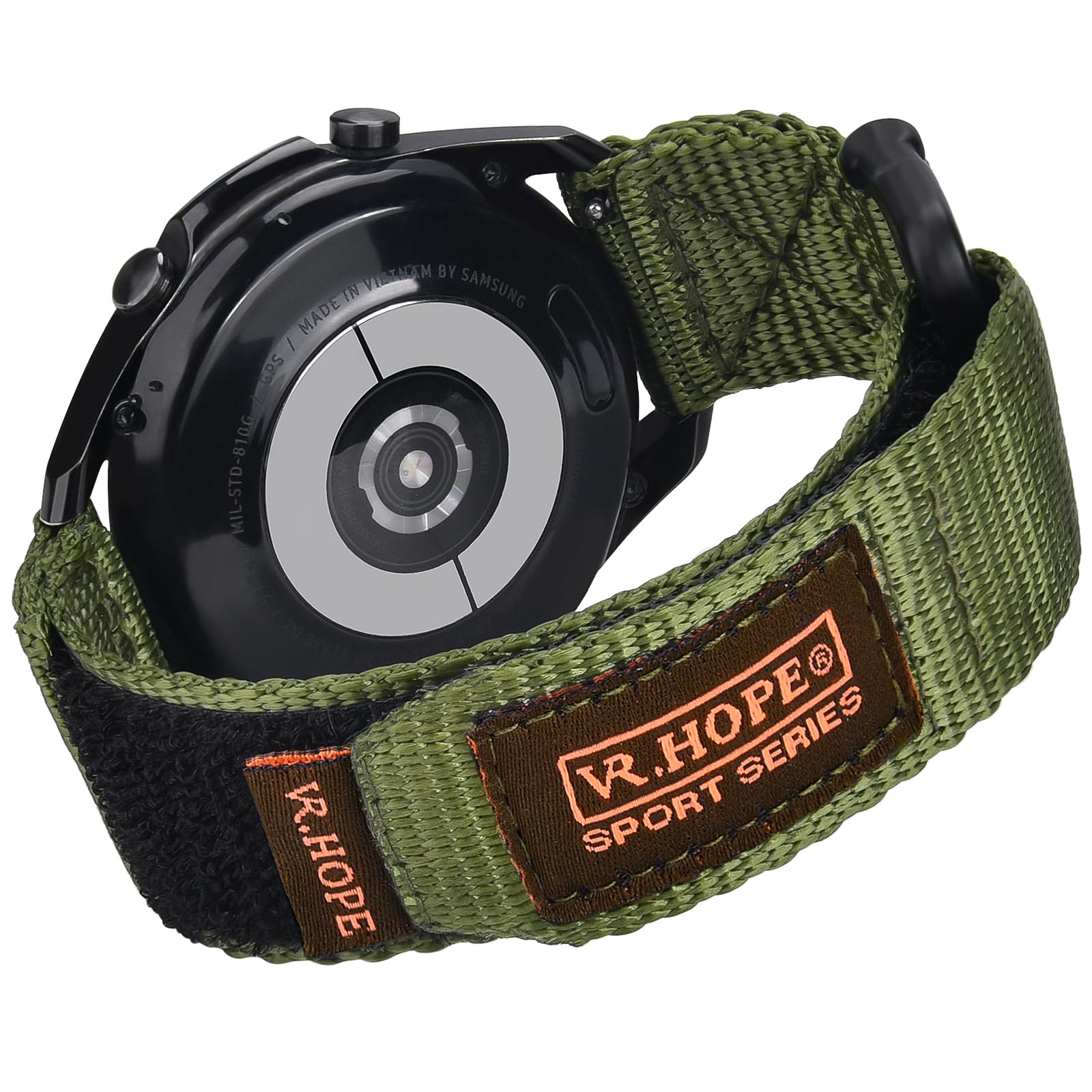 V.R.HOPE22mm Watch Strap Compatible with Samsung Galaxy Watch 3 45mm/ Galaxy Watch 1 46mm/ Galaxy Gear S3 Frontier/Gear S3 Classic, Nylon Sport Watch Band for Men Rugged Soft Wristband