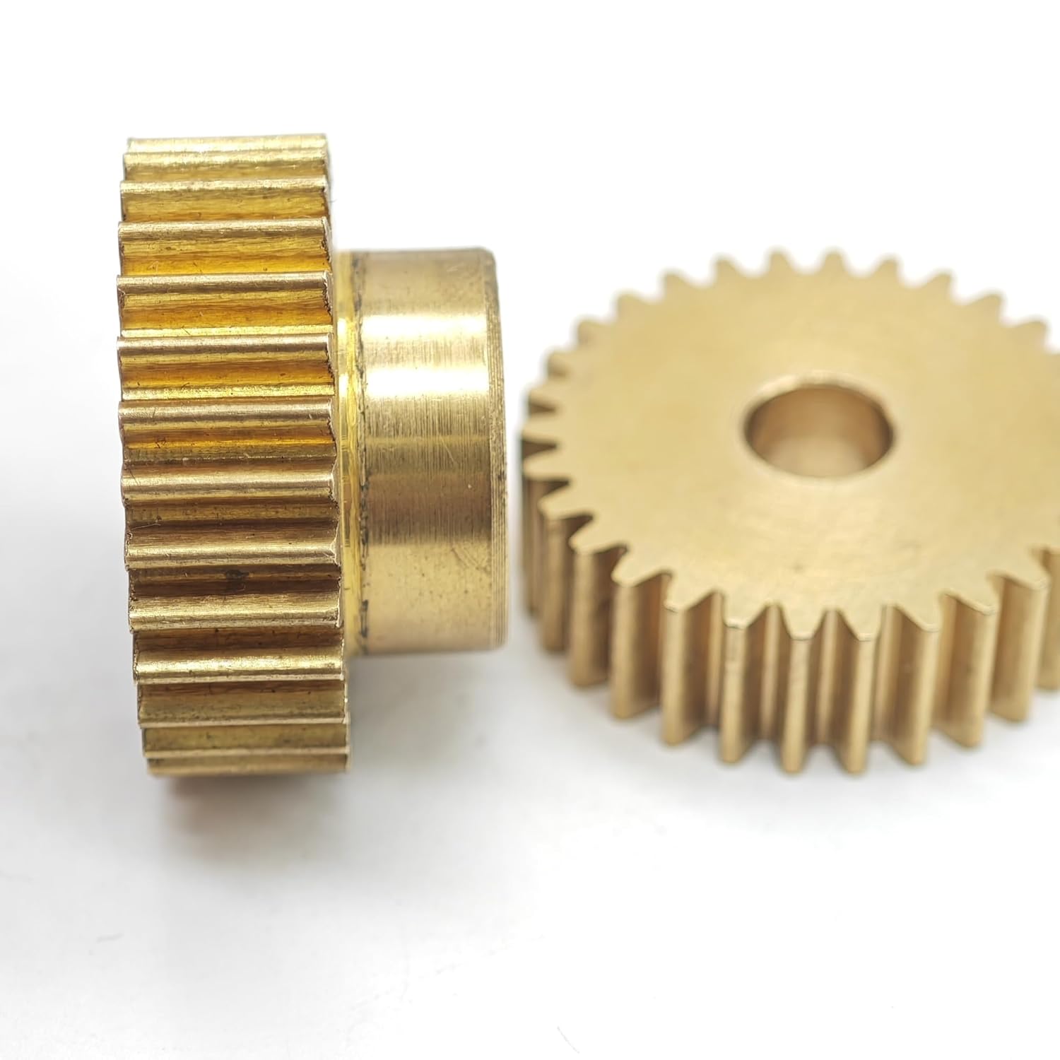 0.6 Module Brass Spur Gear 97 Teeth Cylindrical Gear with Step 5mm Teeth Thick Transmission 0.6M 97T Pinion Mechanical(3.17mm bore)