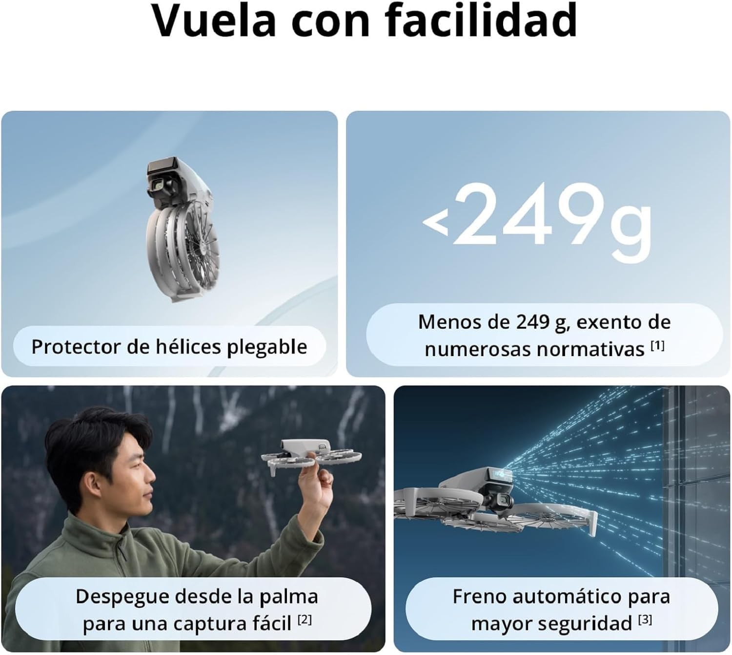 Flip, dron con cámara 4K UHD para Adultos, ‌< 249 g, estabilización en 3 Ejes, transmisión de vídeo a 13 km, despegue Desde la Palma (DJI Flip (GL) Bundle 01)